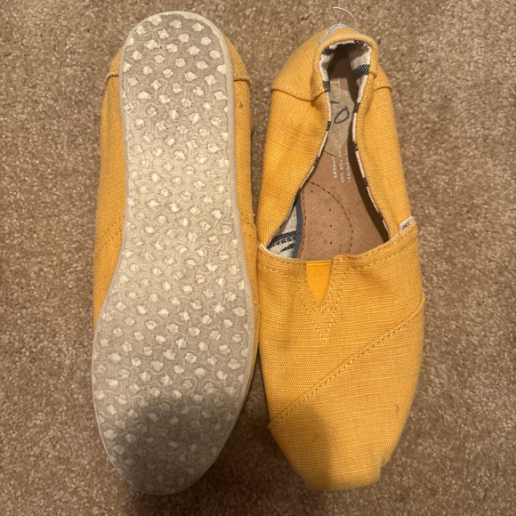TOMS Yellow Canvas Slip-On Shoes - Picture 2 of 4